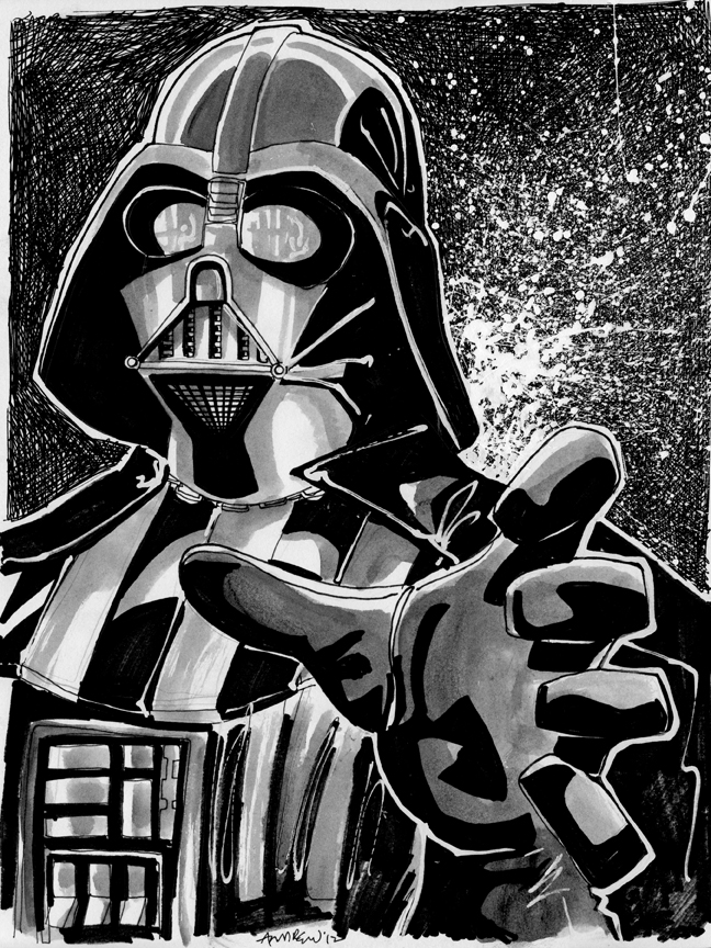 648x864 Sketch 001 Of 100 Darth Vader By Misfitcorner - Darth Vader Mask Sketch