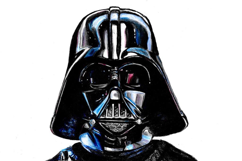 1024x681 Polychromo Pencil Drawing Of Vader I Did A While Back Starwars - Darth Vader Pencil Sketch