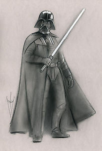 203x300 Darth Vader Drawing 12 X 18 - Darth Vader Pencil Sketch