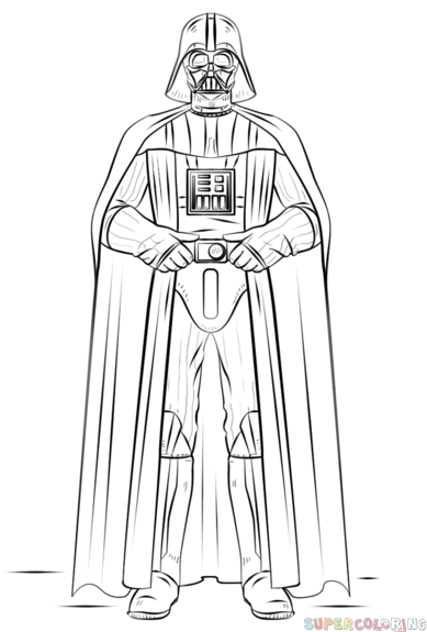 389x575 How To Draw Darth Vader Step By Step. Drawing Tutorials For Kids - Darth Vader Sketch