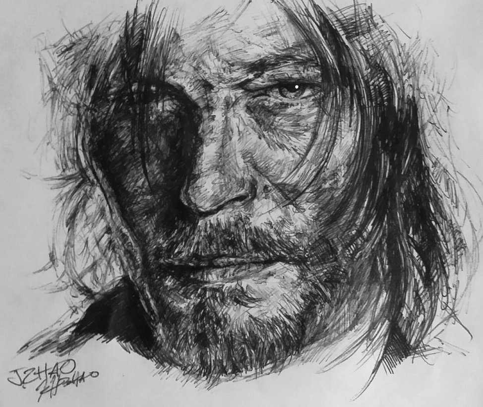 974x821 Daryl Dixon Pen Sketch By Inhibitus - Daryl Dixon Sketch