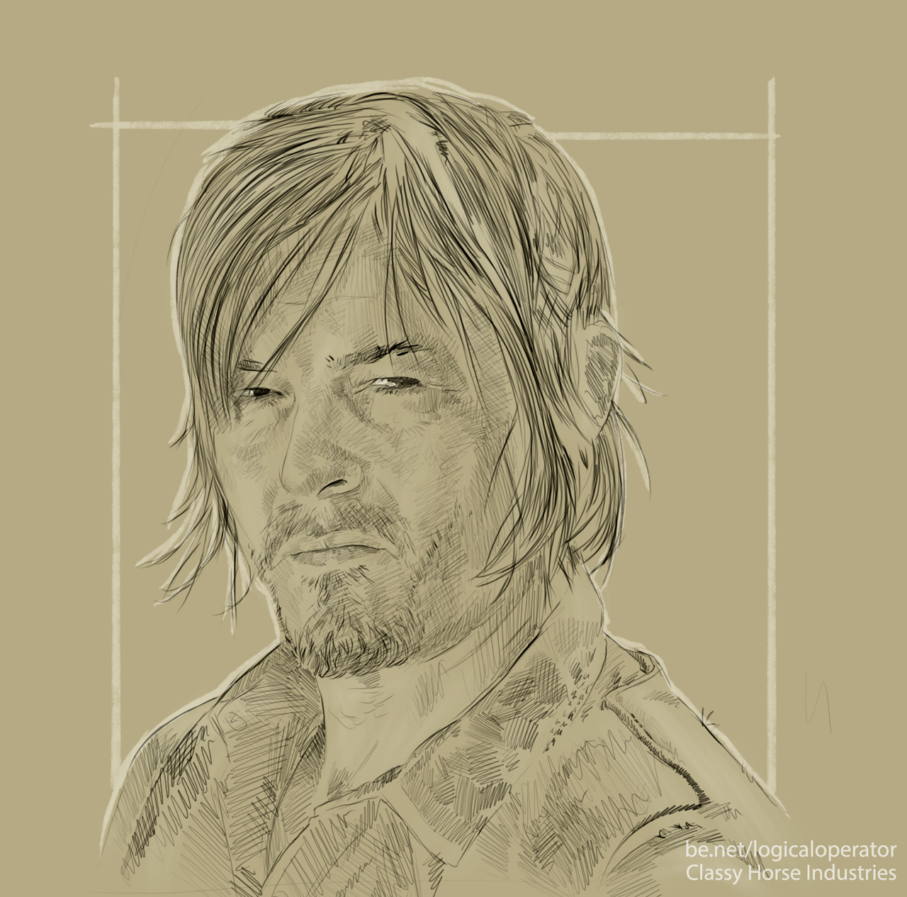 1280x1265 Daryl Dixon Sketch Thewalkingdead - Daryl Dixon Sketch