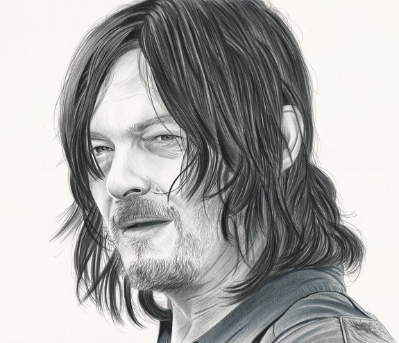 575x494 Daryl Dixon Walking Dead Print On Storenvy - Daryl Dixon Sketch