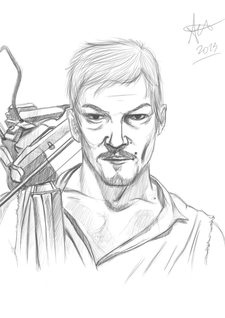 752x1063 Daryl Dixon [Sketch] By Art Havoc - Daryl Dixon Sketch