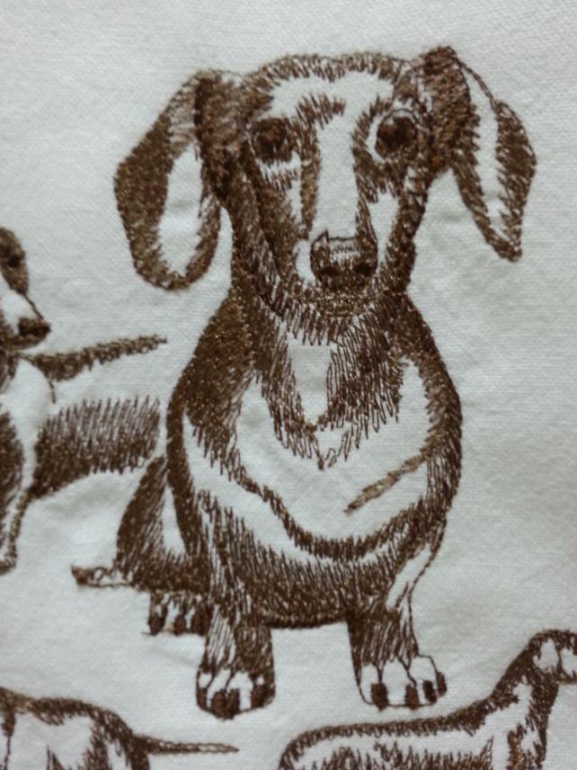 642x856 Embroidered Daschunddaschund Sketchembroidered Daschund Etsy - Daschund Sketch