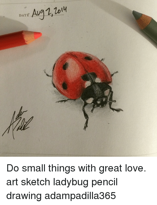 500x654 Date A Do Small Things With Great Love Art Sketch Ladybug Pencil - Date Sketch