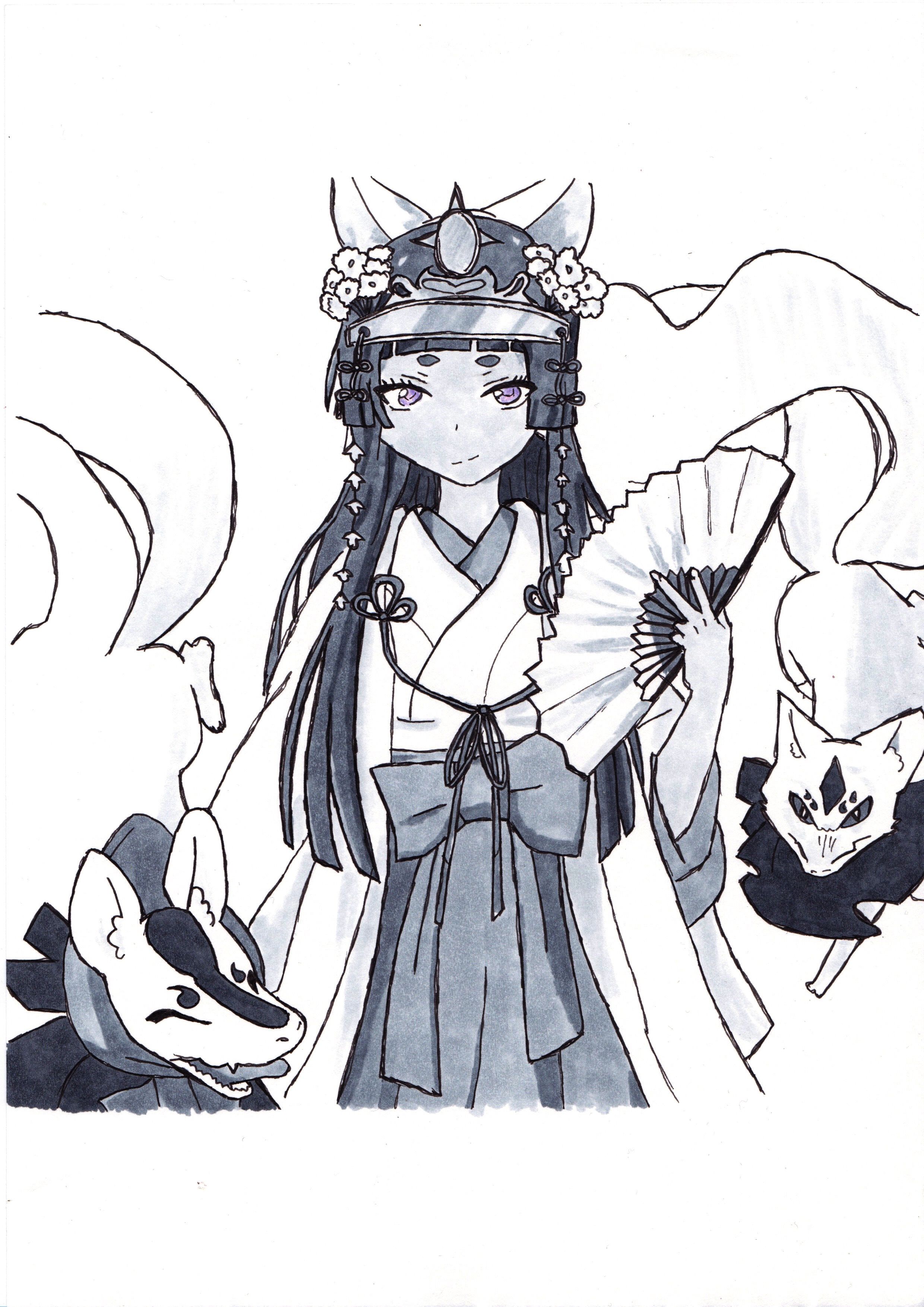 2480x3508 Kamiki Izumo Sketch From Blue Exorcist. Almost Up To Date On The - Date Sketch