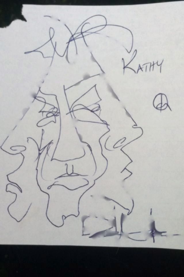 640x960 Drawing And Autograph (Altered Version) By Dave Matthews For Kathy - Dave Matthews Sketches