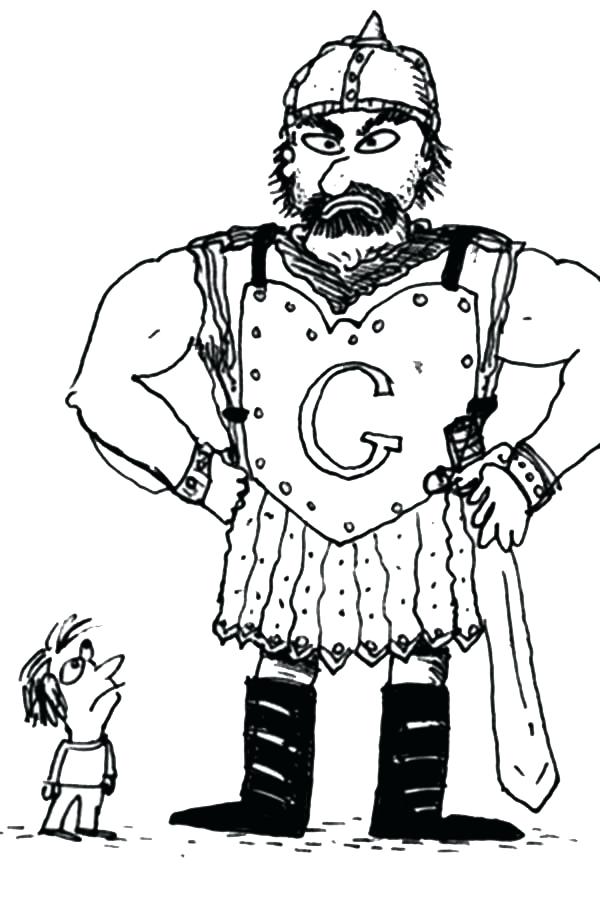 600x898 This Is David And Goliath Coloring Pages Pictures Coloring - David And Goliath Sketch