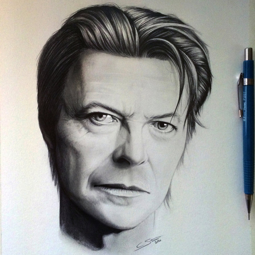 894x894 David Bowie Drawing - David Bowie Sketch