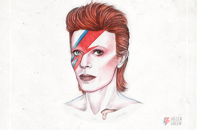 636x421 David Bowie Gif Artist Helen Green Explains Why The Legend Was Her - David Bowie Sketch