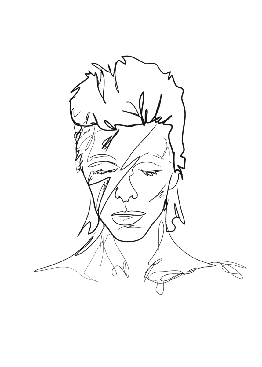 858x1200 David Bowie Pia Art Studio - David Bowie Sketch