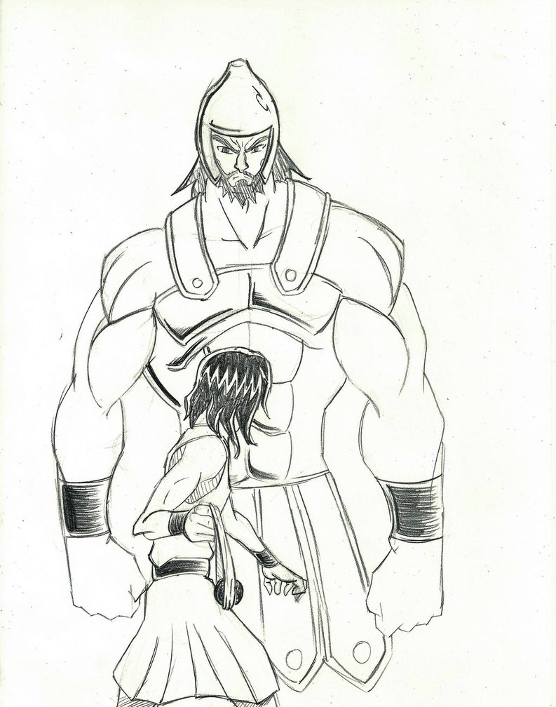 793x1008 David And Goliath Sketch By Averageknight - David Sketch