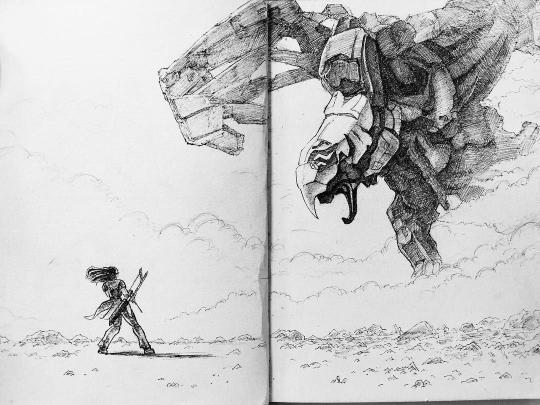 1080x810 Aloy Amp Stormbird Fan Art - Dawn Sketch