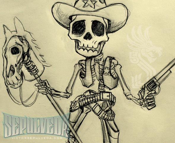 590x484 Day Of The Dead Skulls V.2 - Day Of The Dead Sketches