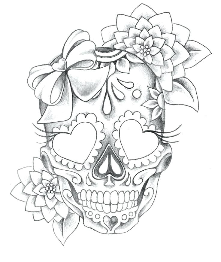 736x872 Enchanting Sugar Skull Drawing Cool Image Result For Day Of The - Day Of The Dead Sketches