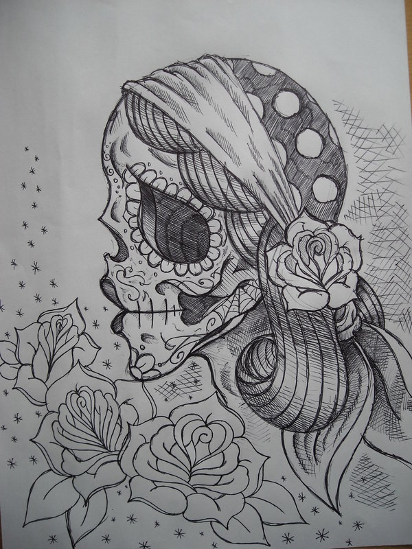 Day Of The Dead Sketches at PaintingValley.com | Explore collection of ...