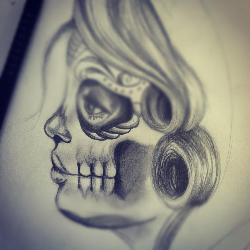 Day Of The Dead Sketches at PaintingValley.com | Explore collection of ...