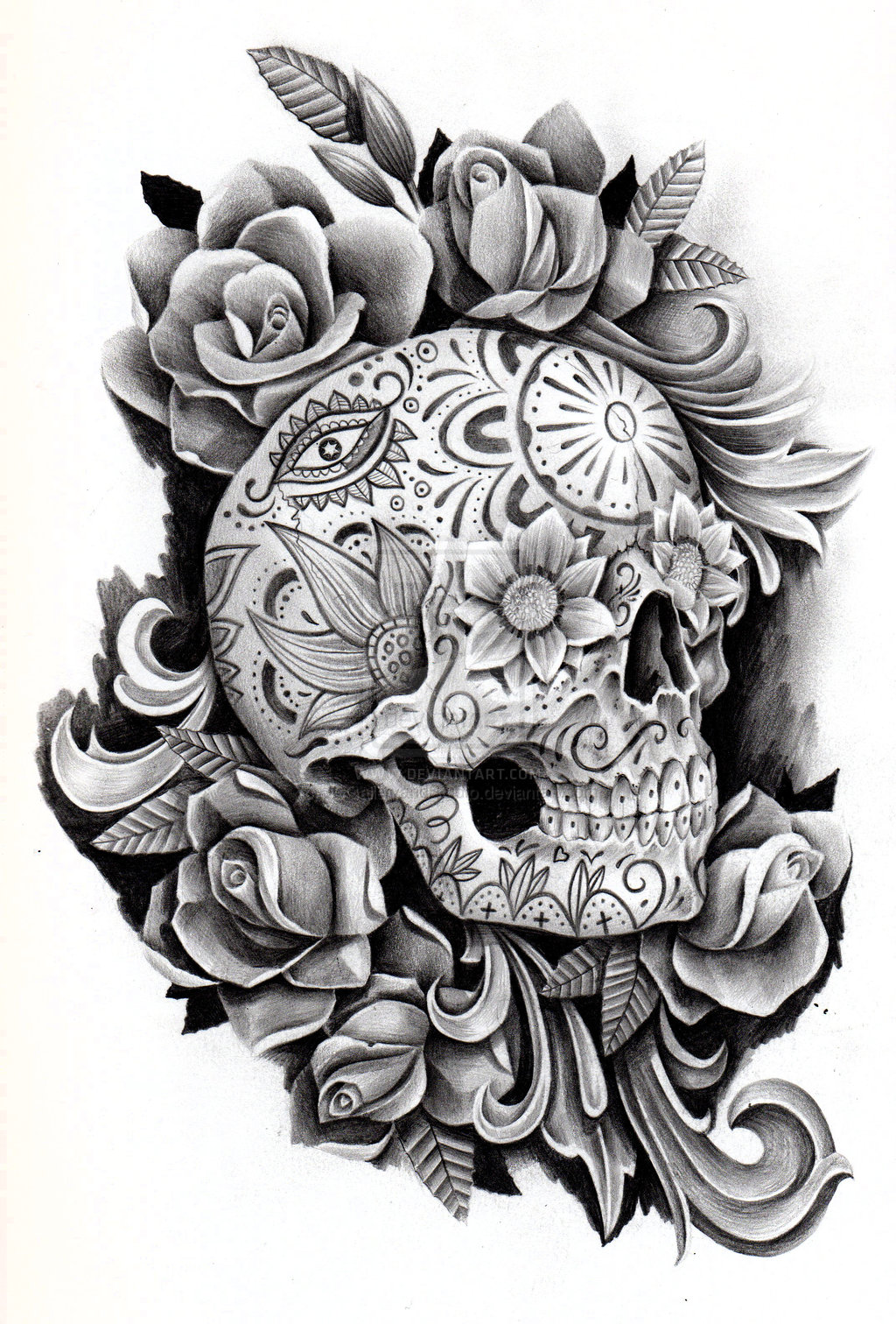 Day Of The Dead Skull Sketch at Explore collection