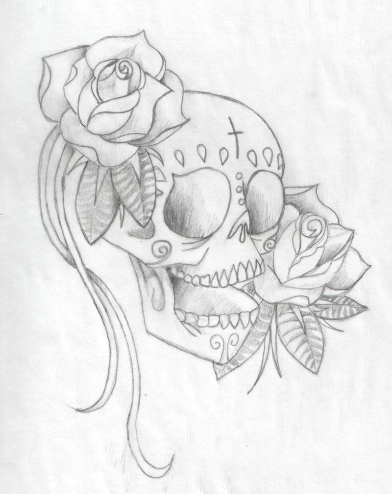 800x1006 Day Of The Dead Skull Sketch By Inthedoorway - Day Of The Dead Skull Sketch