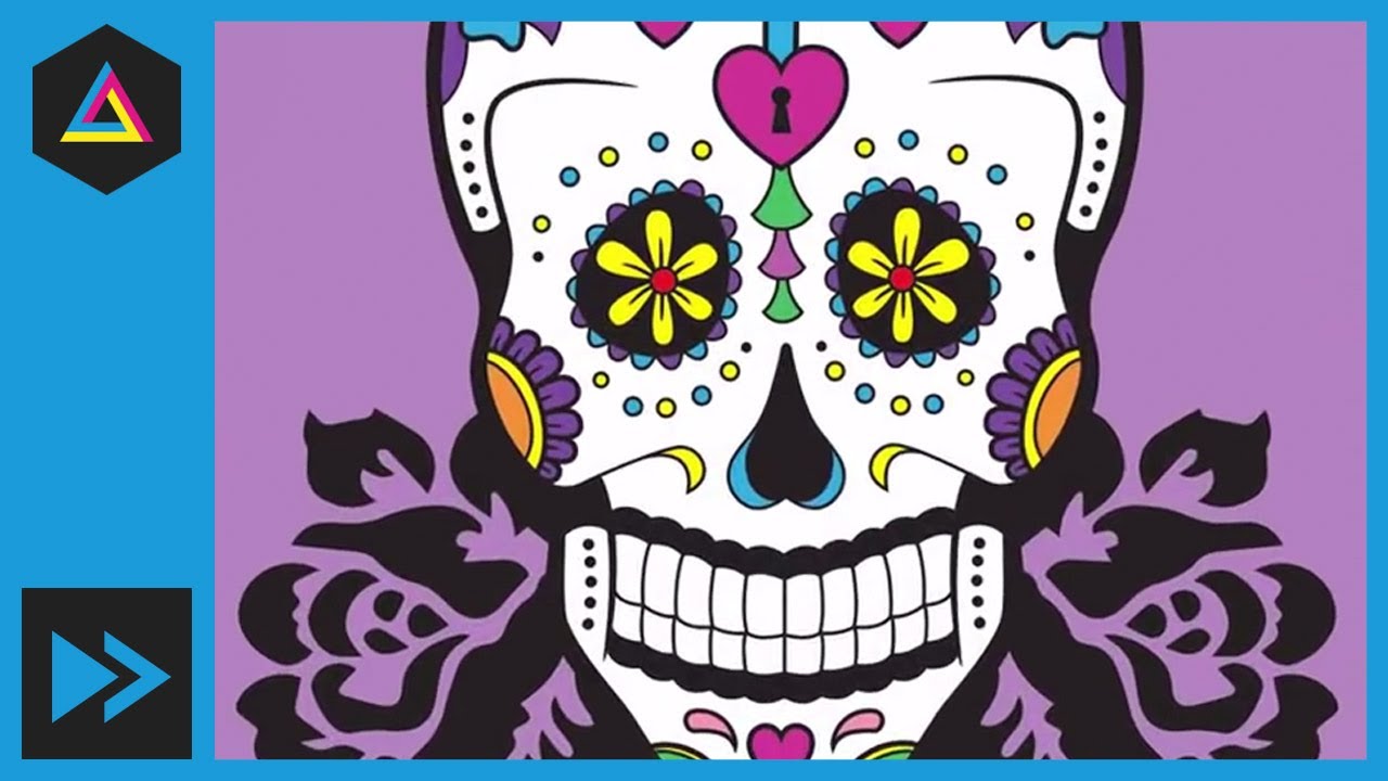 1280x720 Dia De Los Muertos Speed Art Day Of The Dead Sugar Skull - Day Of The Dead Skull Sketch
