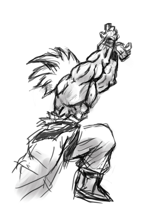 500x734 Goku Sketch By Thelincdesign - Dbz Goku Sketch