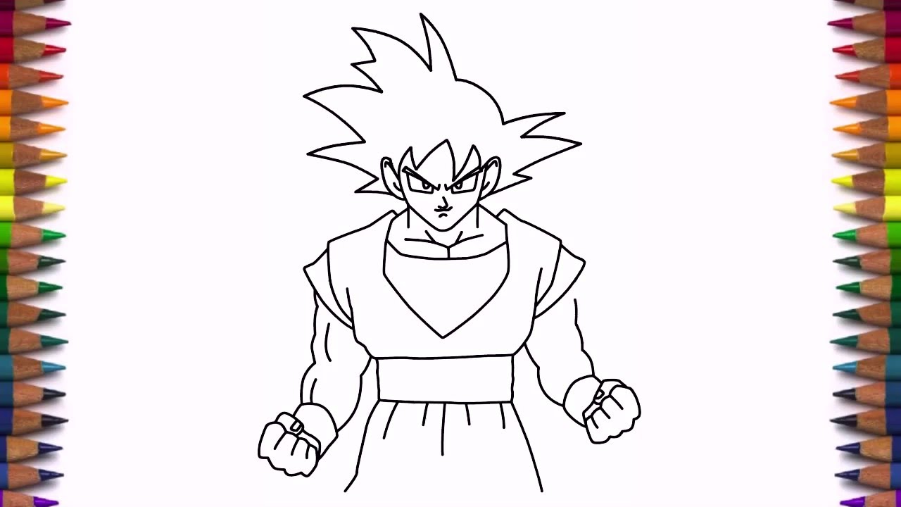 1280x720 How To Draw Goku From Dragon Ball Z Step By Step Easy - Dbz Goku Sketch