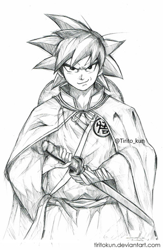 320x490 Songoku Drawings On Paigeeworld. Pictures Of Songoku - Dbz Goku Sketch