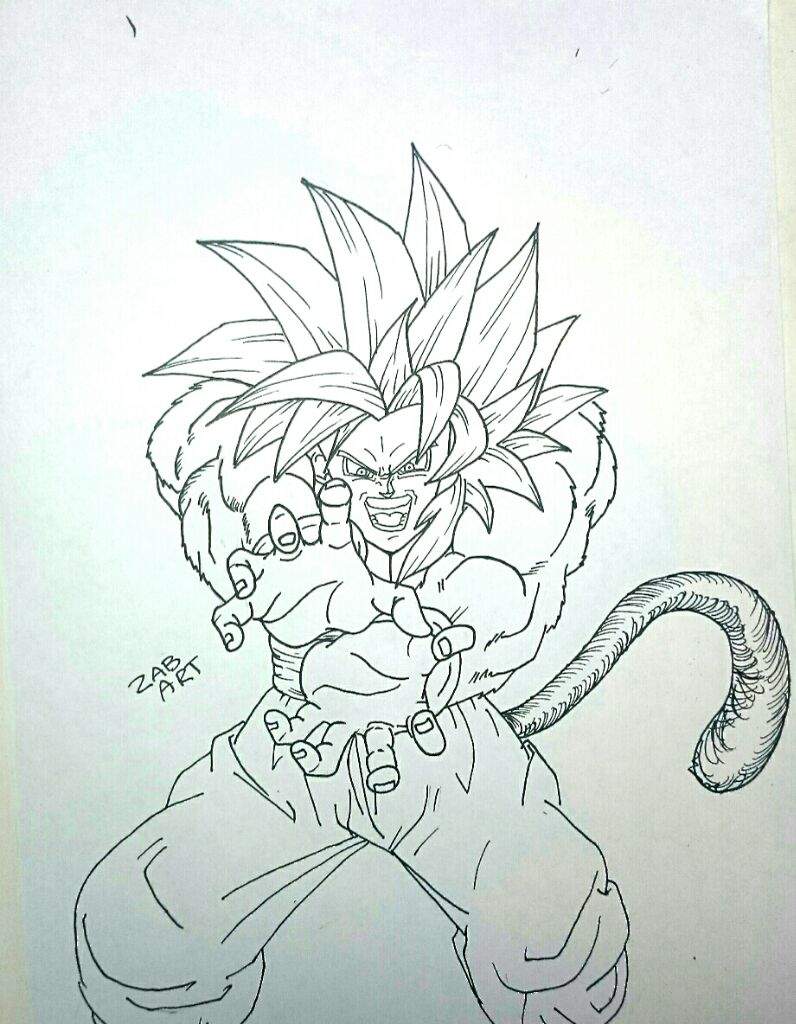 796x1024 Drawing Goku Ssj4 - Dbz Sketch