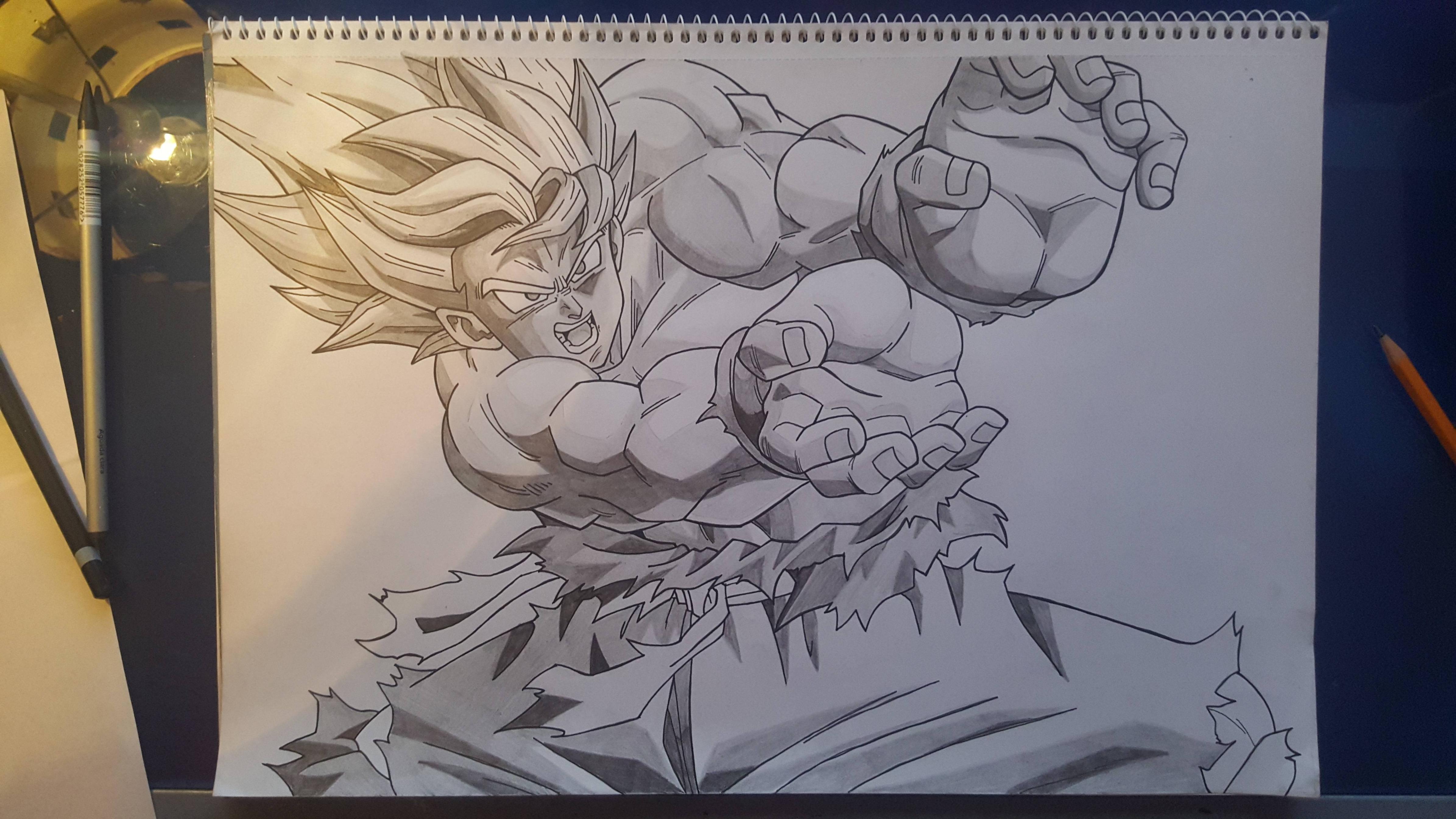 4781x2689 Drawing Of Goku Blasting A Kamehameha. Dbz - Dbz Sketch