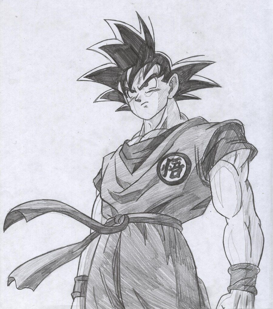900x1019 Goku Drawings Pencil Pic 23 Drawing And Coloring For Kids - Dbz Sketch