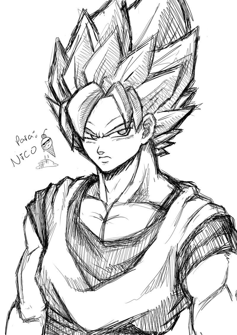 800x1131 Goku Sketch By Karulox On @ Art Goku - Dbz Sketch
