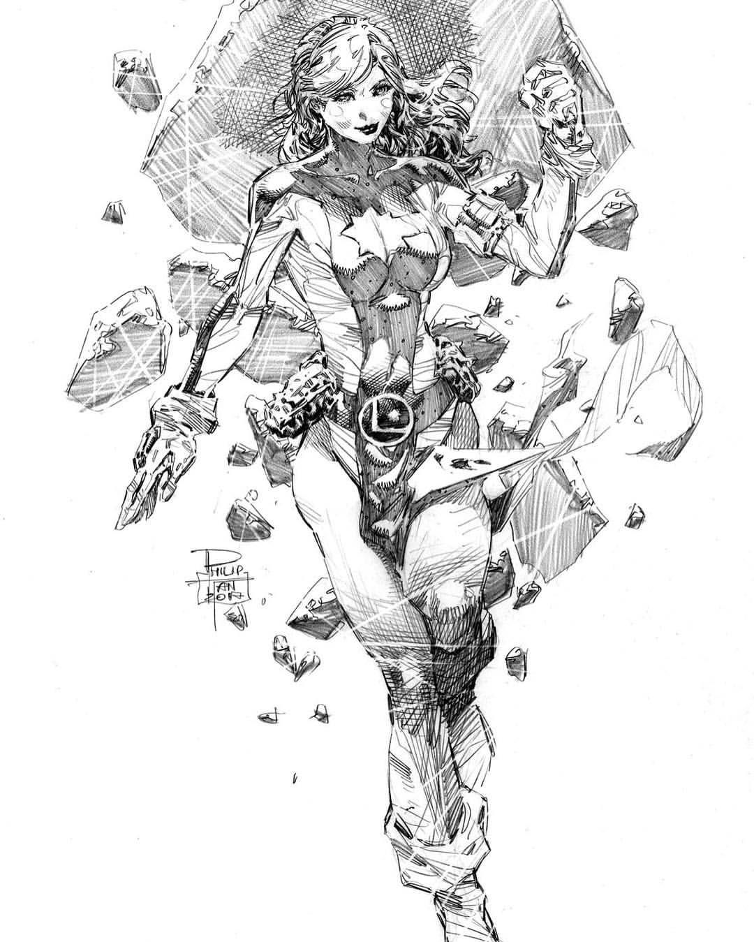 1080x1349 Andromeda By Phillip Tan - Dc Comics Sketches