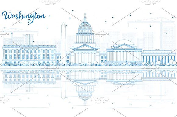580x386 Outline - Dc Skyline Sketch