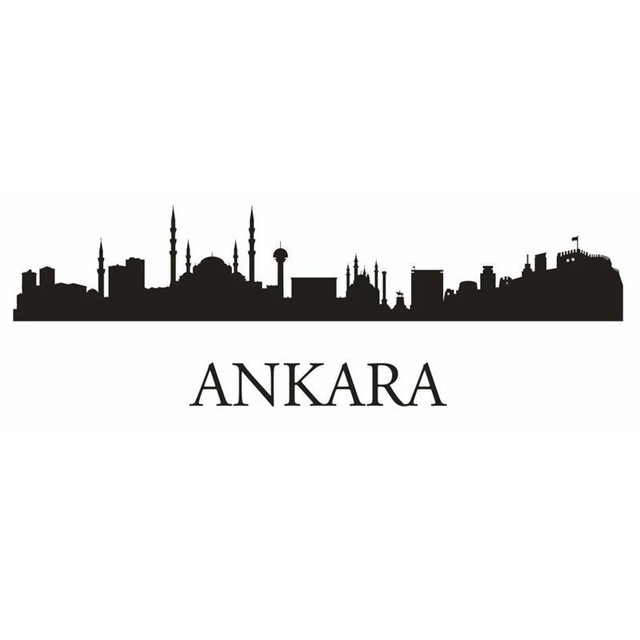 640x640 Dctal Ankara City Decal Landmark Skyline Wall Stickers Sketch - Dc Skyline Sketch