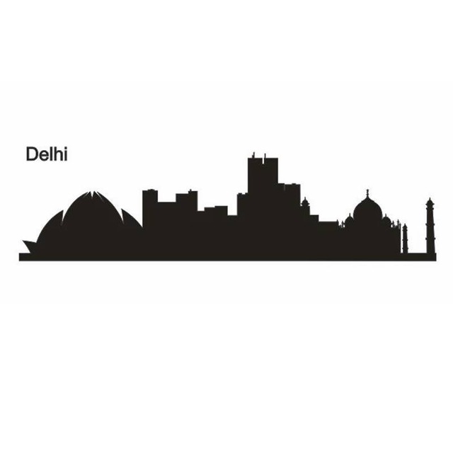 640x640 Dctal Delhi City Decal Landmark Skyline Wall Stickers Sketch - Dc Skyline Sketch