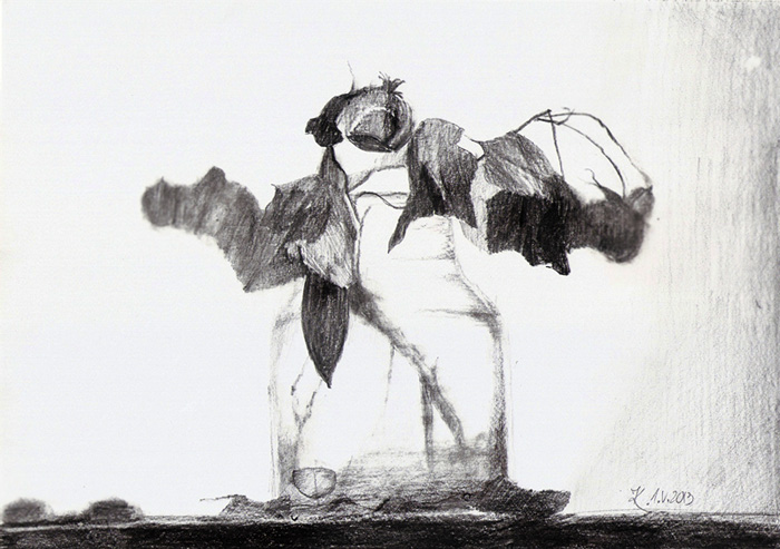 700x493 Dead Flowers Sketch Kowalik Art - Dead Flower Sketch