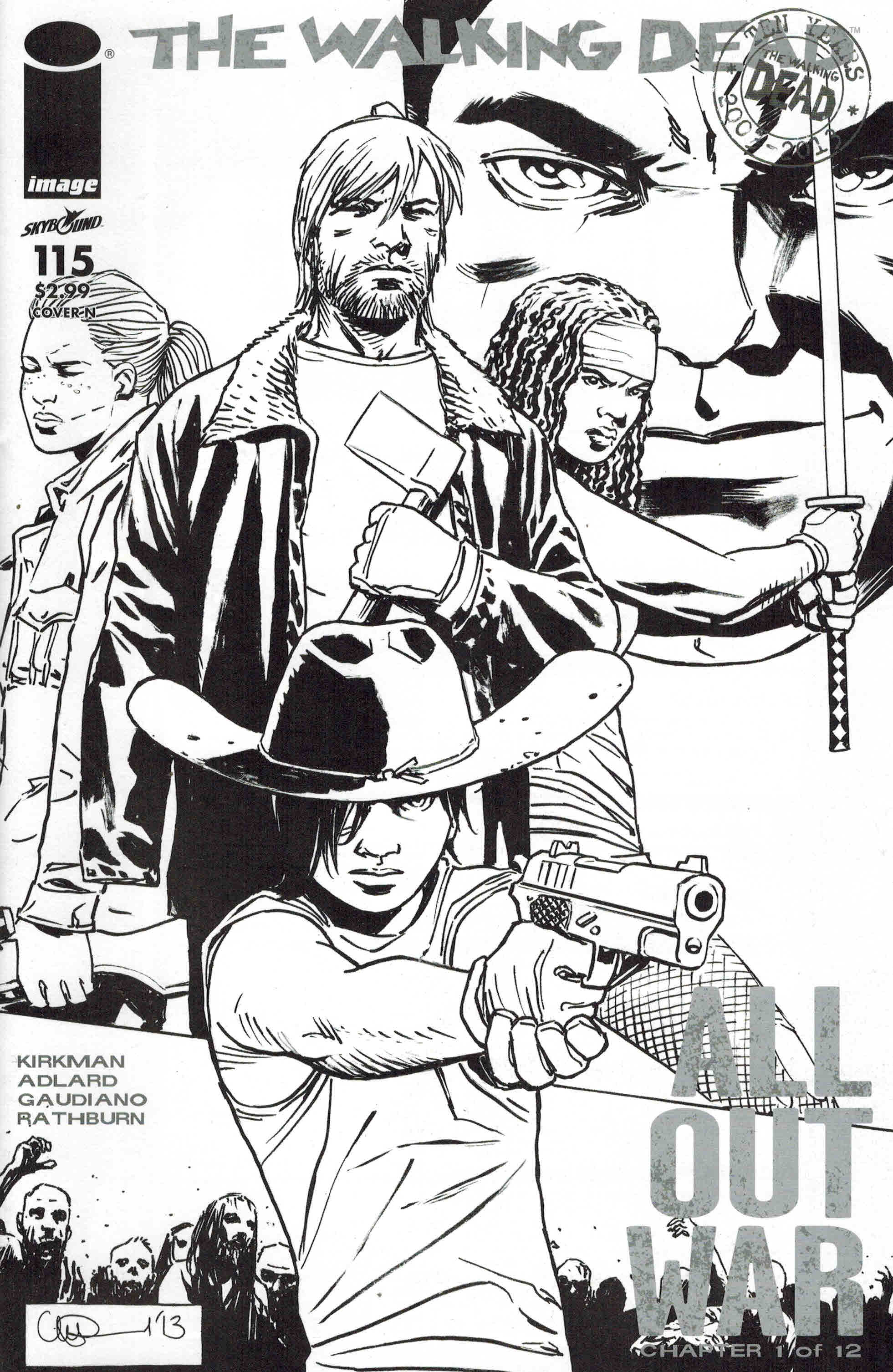 1961x3013 Walking Dead - Dead Sketch