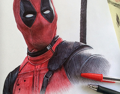 404x316 Deadpool Sketch On Behance - Deadpool Sketch