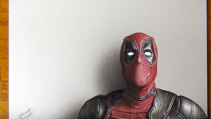 800x450 How To Draw Deadpool 3d Sketch - Deadpool Sketch