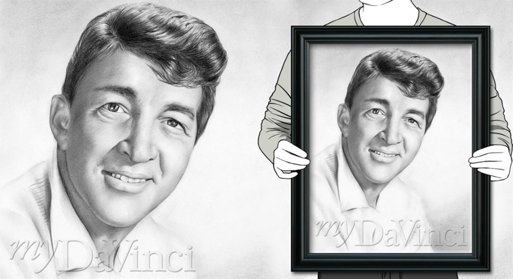 1000x544 Dean Martin Pencil Sketch Print - Dean Martin Sketches