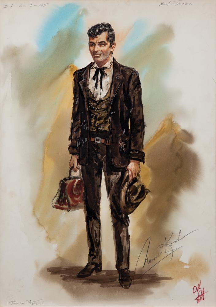 704x1000 Norma Koch Costume Sketch For Dean Martin In 4 For Texas - Dean Martin Sketches