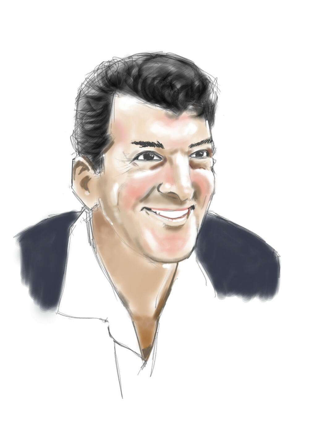 1000x1400 Dean Martin Charcoal - Dean Martin Sketches