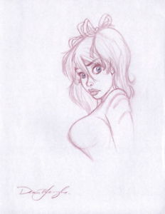 232x300 Dean Yeagle Signed Original Art Sketch ~ Mandy Drawing Playboy - Dean Yeagle Sketches
