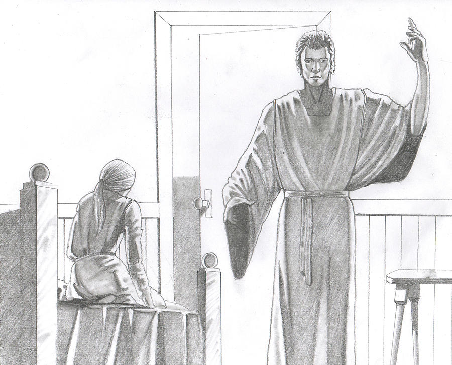 900x727 Coming Of The Death Angel Drawing By James Robinson - Death Angel Sketch