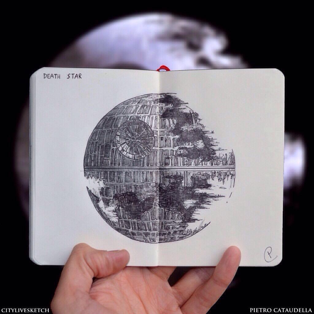 1024x1024 Death Star Live Sketch - Death Star Sketch