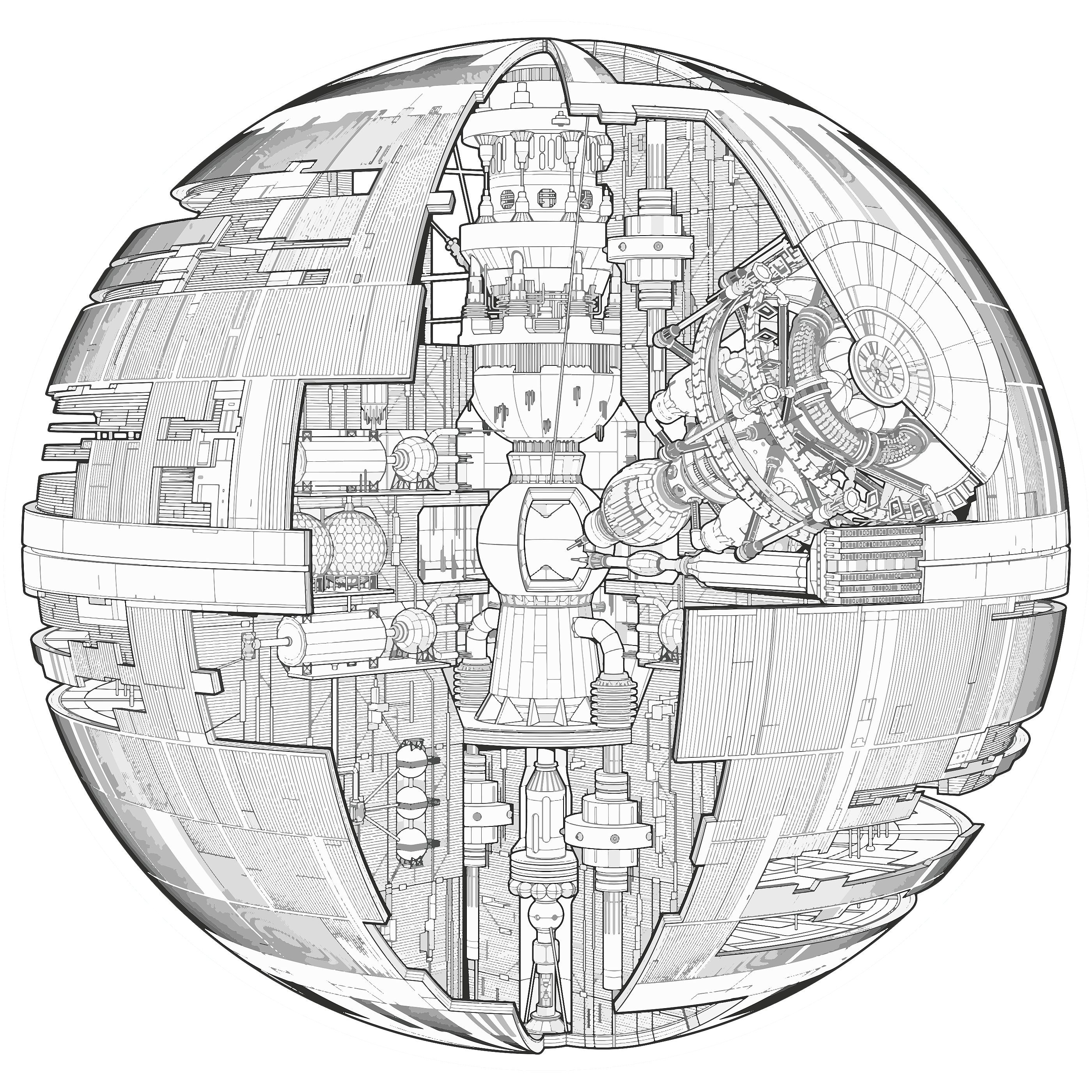 2800x2800 Image - Death Star Sketch