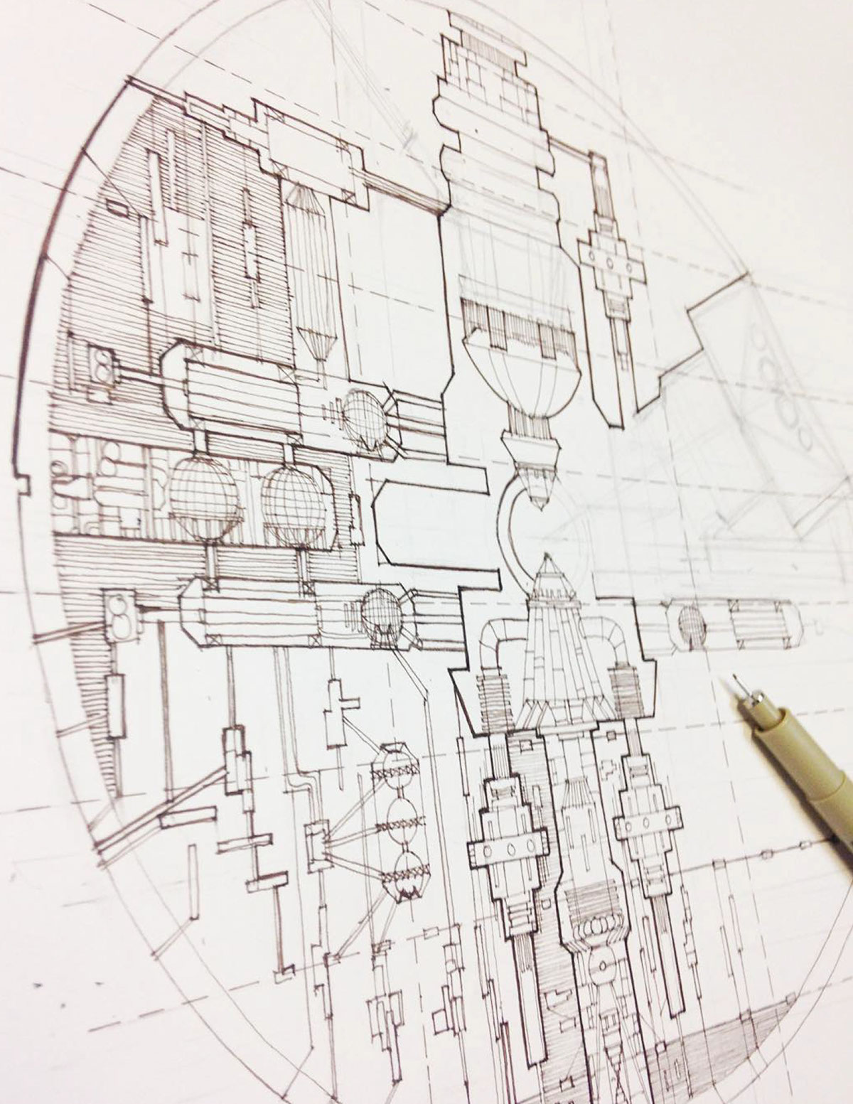 1200x1553 Star Wars Death Star On Behance - Death Star Sketch