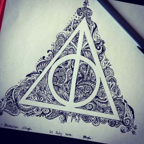 500x500 Harry Potter Deathly Hallows On We Heart It - Deathly Hallows Sketch