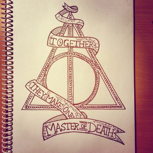 500x500 Harry Potter Sketches Uploaded By Vivaciousviolet - Deathly Hallows Sketch